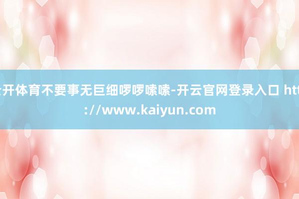 云开体育不要事无巨细啰啰嗦嗦-开云官网登录入口 http://www.kaiyun.com