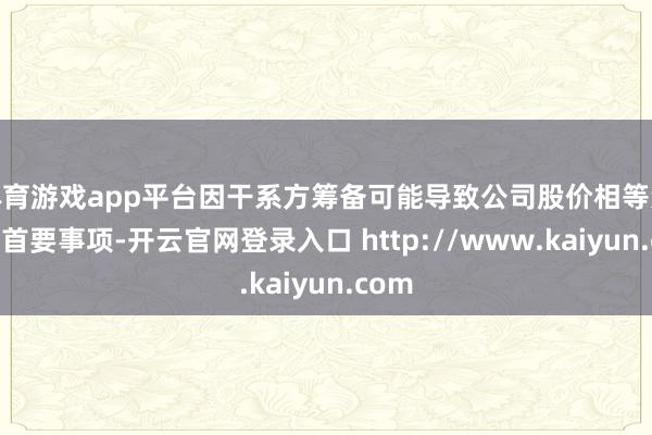 体育游戏app平台因干系方筹备可能导致公司股价相等波动之首要事项-开云官网登录入口 http://www.kaiyun.com