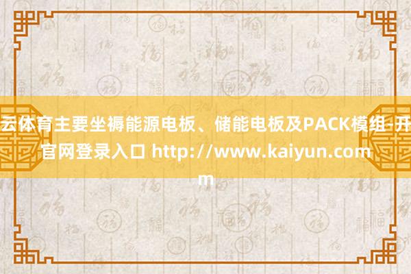 开云体育主要坐褥能源电板、储能电板及PACK模组-开云官网登录入口 http://www.kaiyun.com