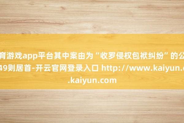 体育游戏app平台其中案由为“收罗侵权包袱纠纷”的公告以149则居首-开云官网登录入口 http://www.kaiyun.com
