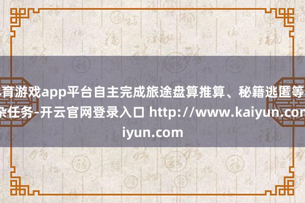 体育游戏app平台自主完成旅途盘算推算、秘籍逃匿等复杂任务-开云官网登录入口 http://www.kaiyun.com