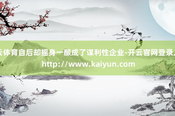 开云体育自后却摇身一酿成了谋利性企业-开云官网登录入口 http://www.kaiyun.com