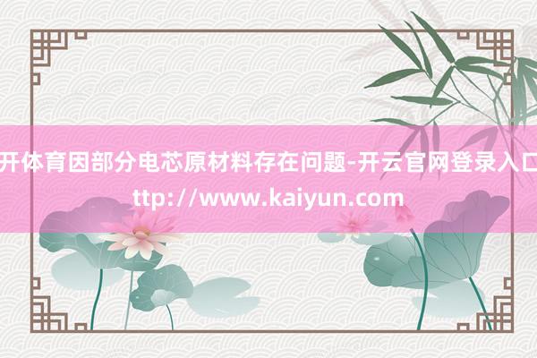 云开体育因部分电芯原材料存在问题-开云官网登录入口 http://www.kaiyun.com