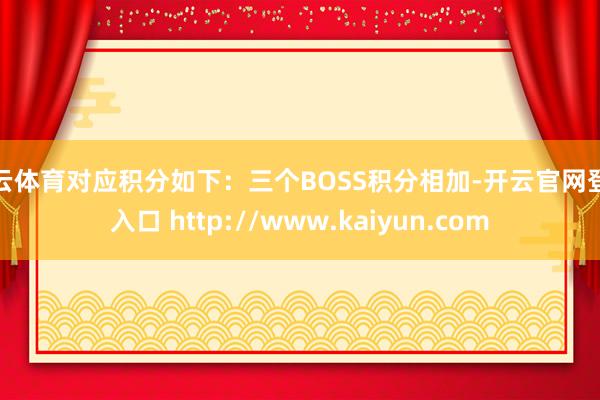 开云体育对应积分如下:三个BOSS积分相加-开云官网登录入口 http://www.kaiyun.com